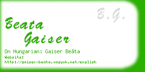 beata gaiser business card